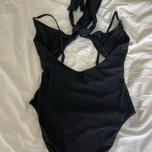 XXL Aerie Black Front Tie One Piece